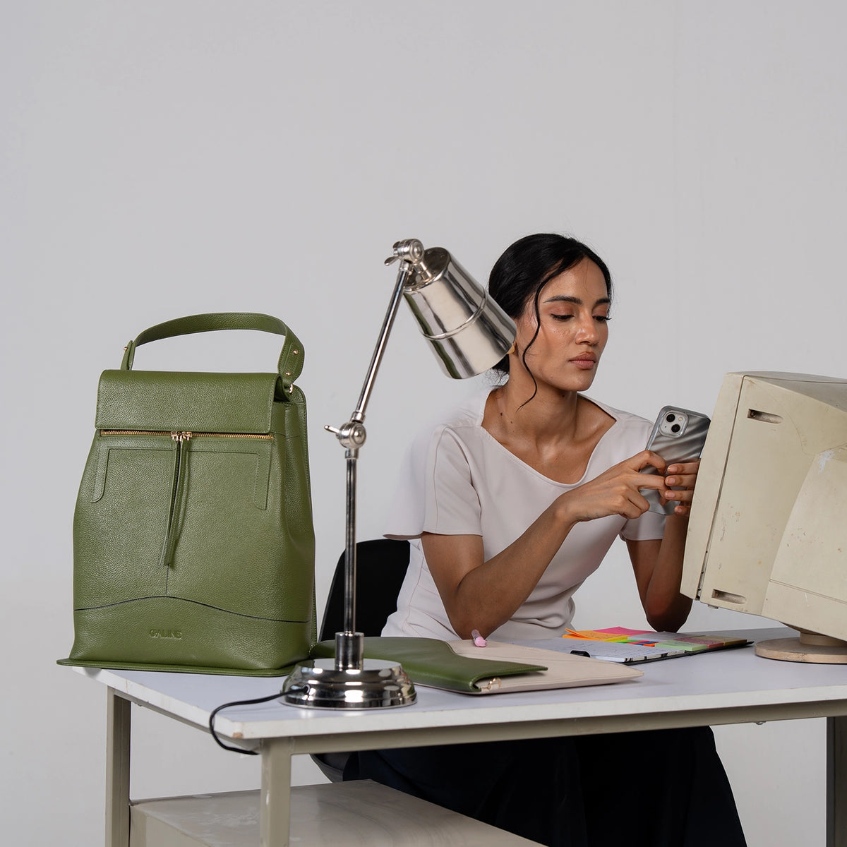Lumin Backpack Lumen convertible backpack – Premium Full-Grain Leather| Opaline India